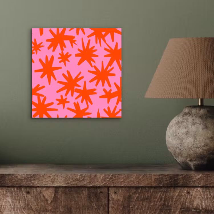 Modern - Sterren - Roze aluminium wit klein 46 -sfeer2