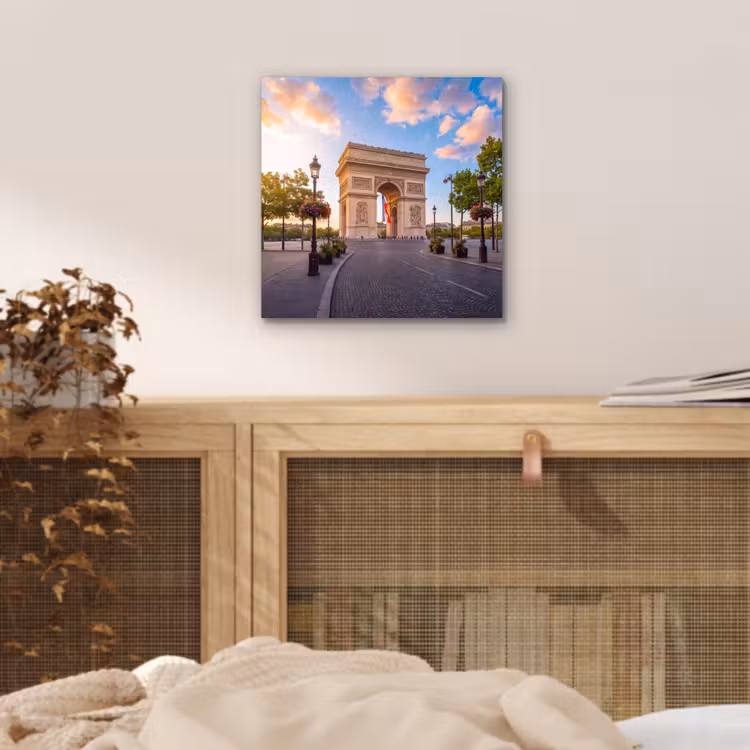 Monument - Parijs - Zonsondergang - Architectuur - Goud aluminium wit klein -sfeer3