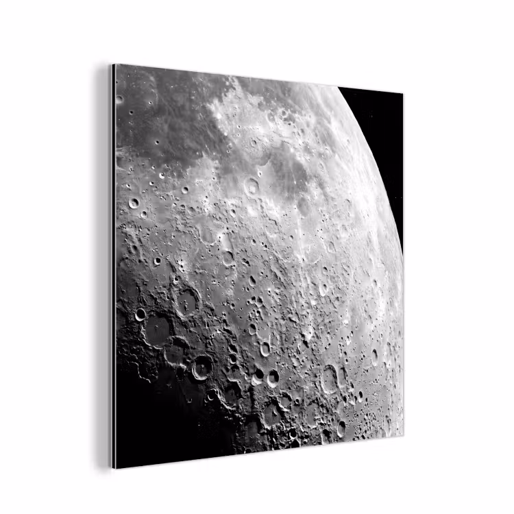 aluminium wall art - Moon - Craters - Space - Maan - Kraters - Ruimte aluminium wit klein