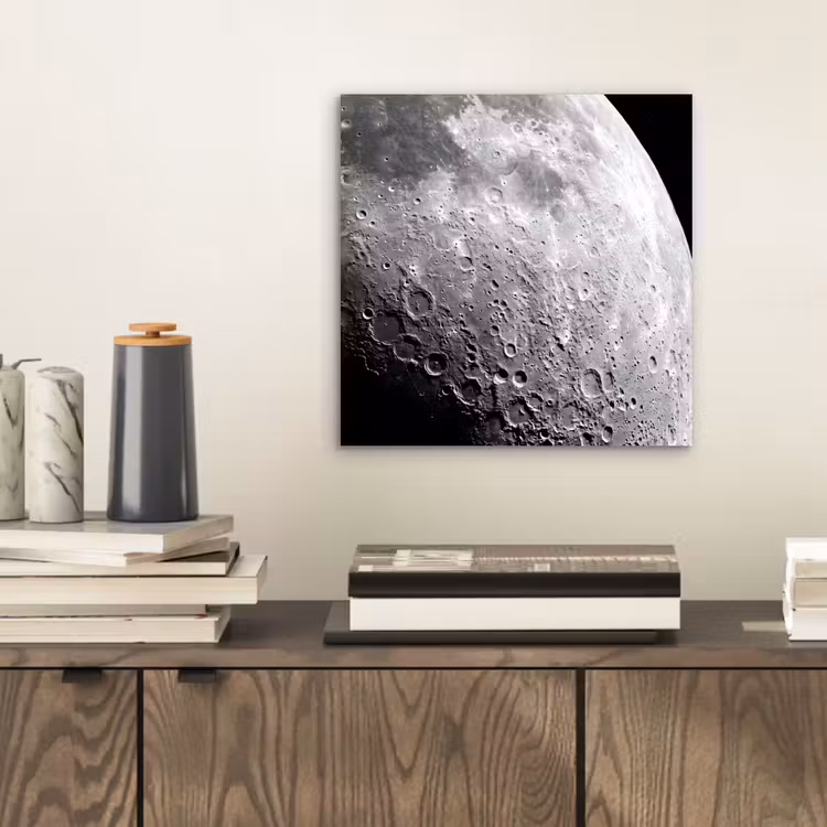 aluminium wall art - Moon - Craters - Space - Maan - Kraters - Ruimte aluminium wit klein