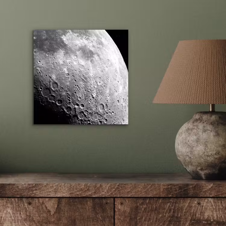 aluminium wall art - Moon - Craters - Space - Maan - Kraters - Ruimte aluminium wit klein
