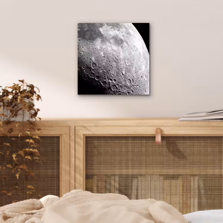 aluminium wall art - Moon - Craters - Space - Maan - Kraters - Ruimte aluminium wit klein
