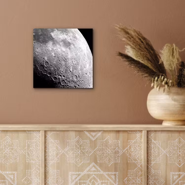 aluminium wall art - Moon - Craters - Space - Maan - Kraters - Ruimte aluminium wit klein