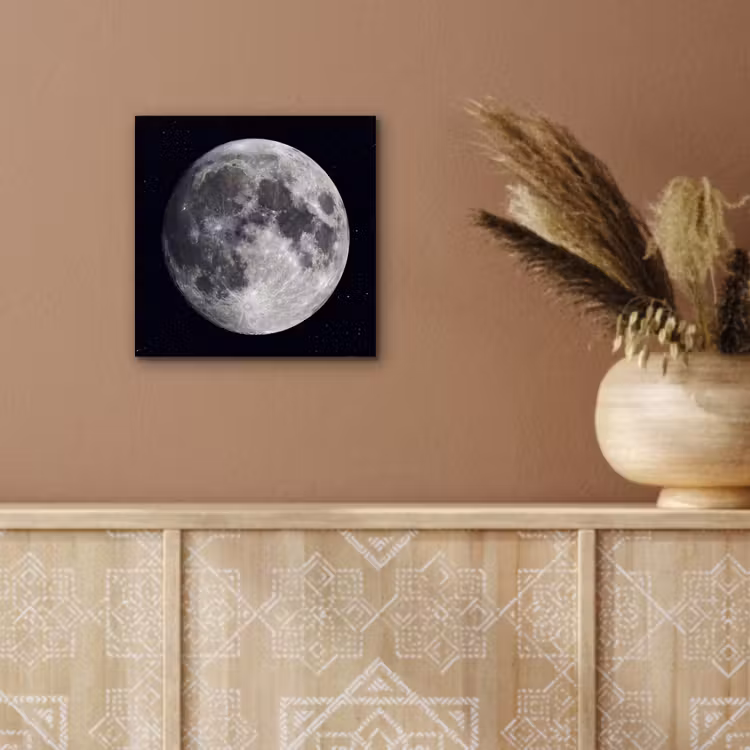 aluminium wall art - Moon - Stars - Space - Maan - Sterren - Ruimte aluminium wit klein