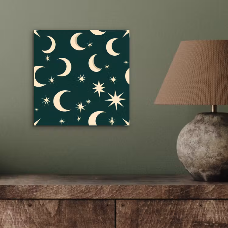 Manen - Sterren - Groen aluminium wit klein 46 -sfeer2