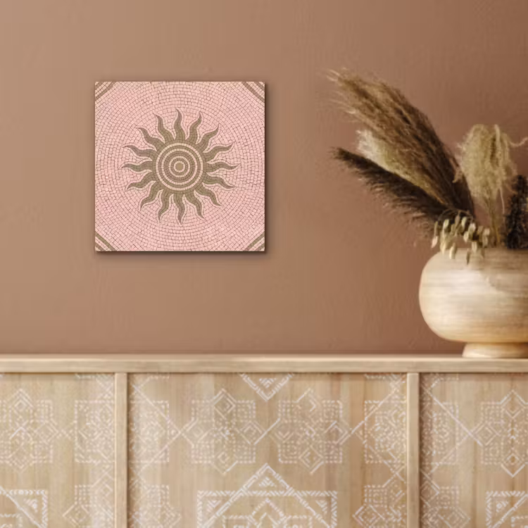 Mozaïek - Zon - Patroon - Klassiek - Roze aluminium wit klein -sfeer4