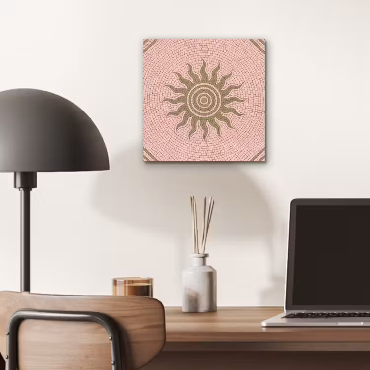 Mozaïek - Zon - Patroon - Klassiek - Roze aluminium wit klein -sfeer5