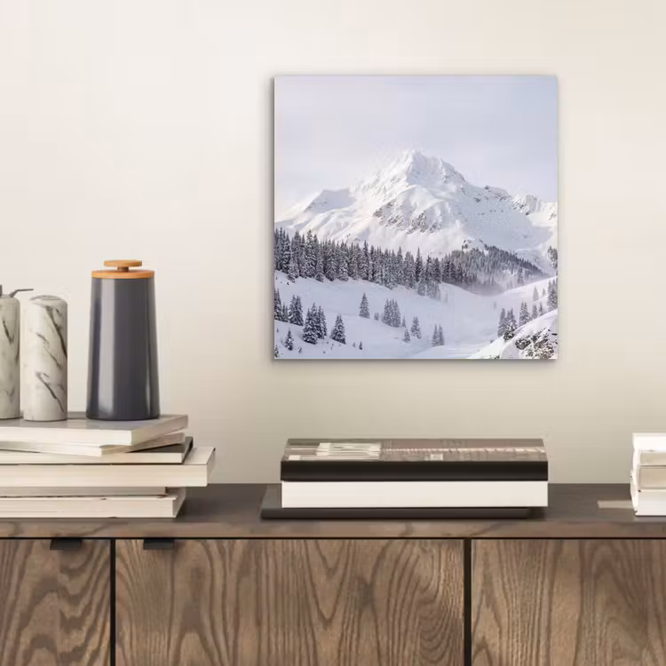 Berg - Sneeuw - Winter - Natuur - Wit aluminium wit klein -sfeer1