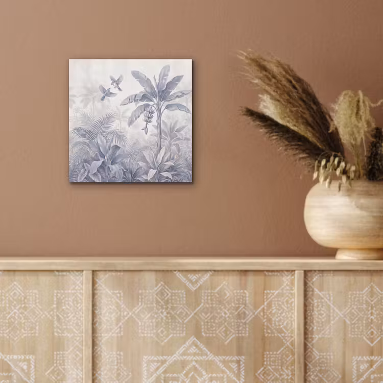 Natuur - Vogel - Jungle - Illustratie - Blauw aluminium wit klein -sfeer4