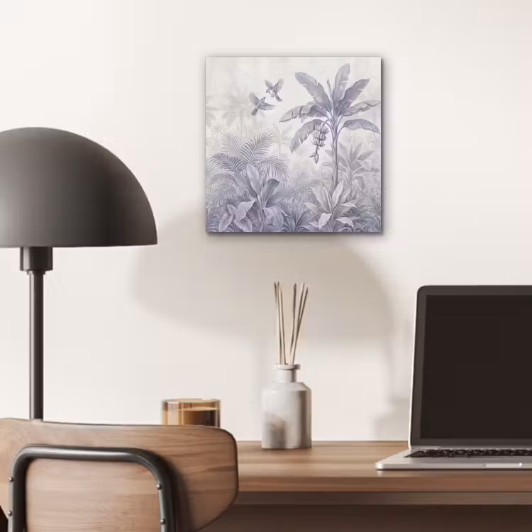 Natuur - Vogel - Jungle - Illustratie - Blauw aluminium wit klein -sfeer5