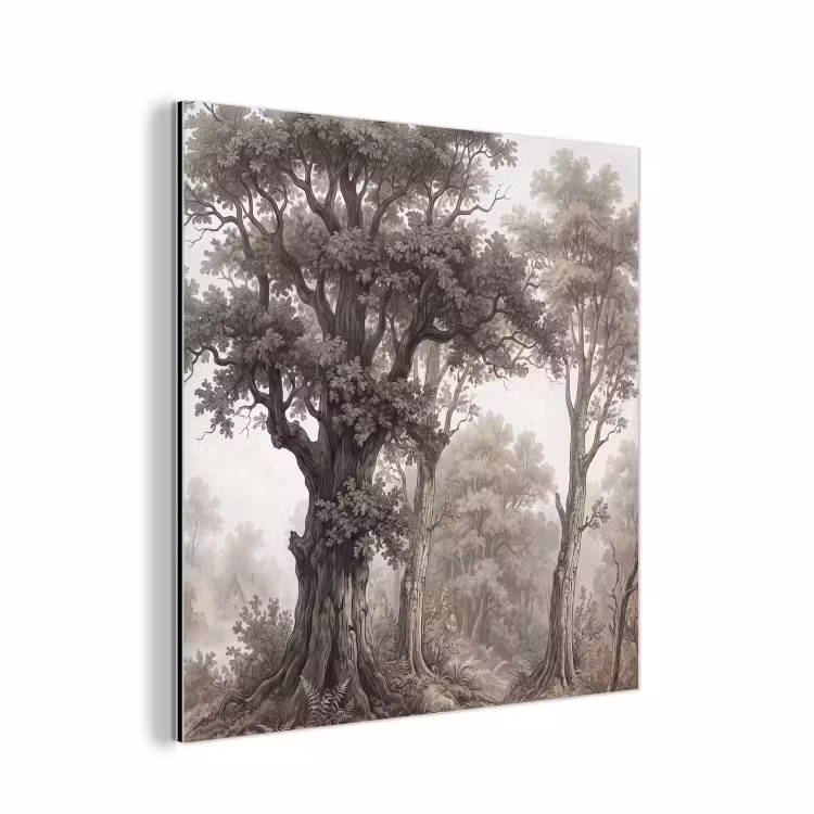 Natuur - Bos - Eik aluminium wit klein -3d