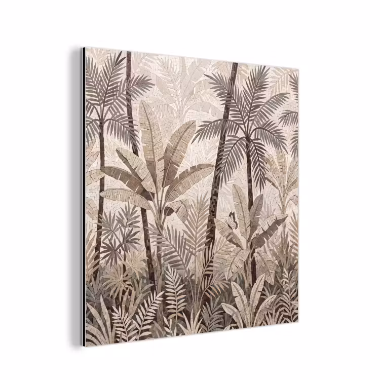 Natuur - Bladeren - Landschap - Mozaïek - Beige aluminium wit klein -3d