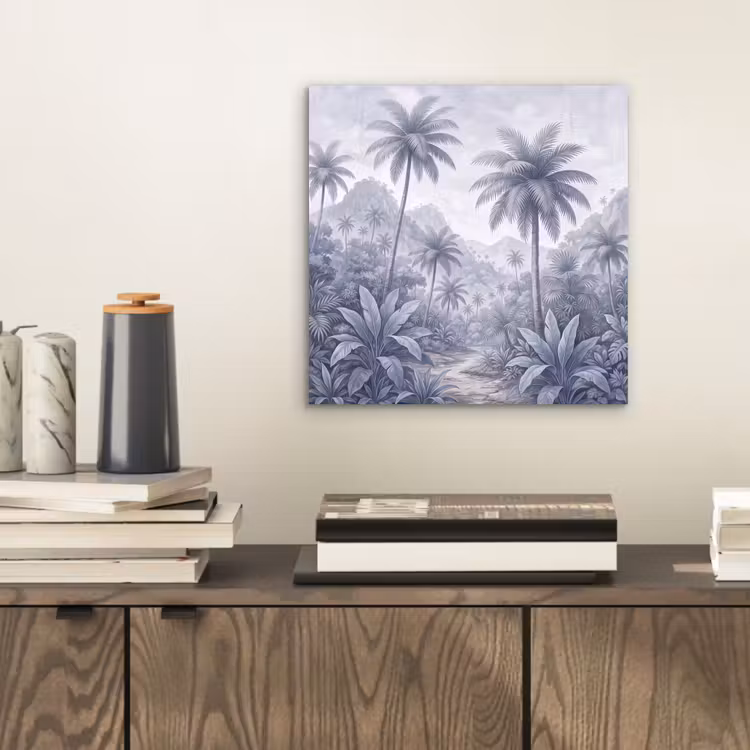 Natuur - Boom - Tropisch - Landschap - Blauw aluminium wit klein -sfeer1