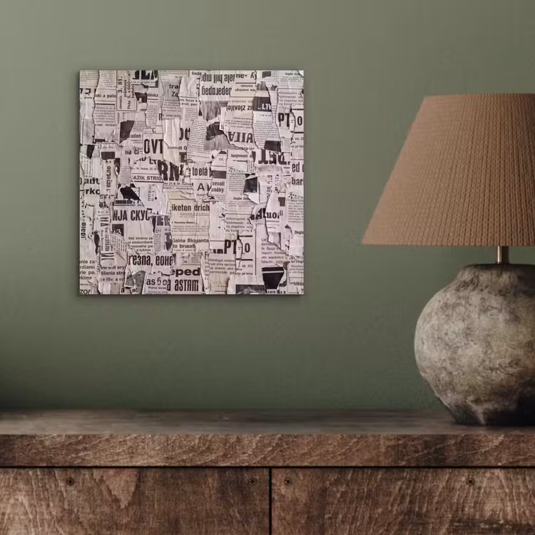 Krant - Gescheurd - Textuur - Abstract - Zwart-wit aluminium wit klein -sfeer2