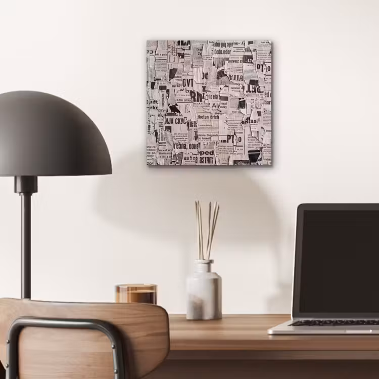 Krant - Gescheurd - Textuur - Abstract - Zwart-wit aluminium wit klein -sfeer5