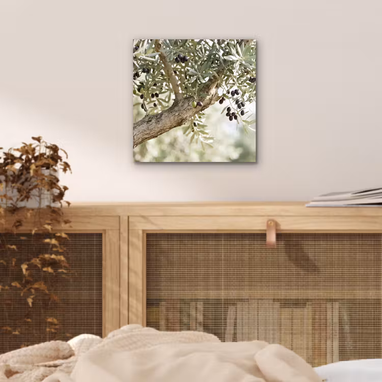 aluminium wall art - Olive tree - branch - green - Olijfboom - tak - groen aluminium wit klein