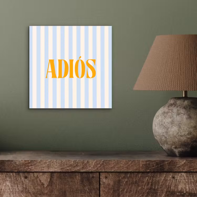 Oranje - Blauw - Strepen - Adiós aluminium wit klein -sfeer2