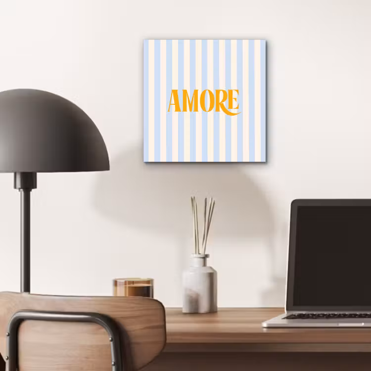 Oranje - Blauw - Strepen - Amore aluminium wit klein -sfeer5