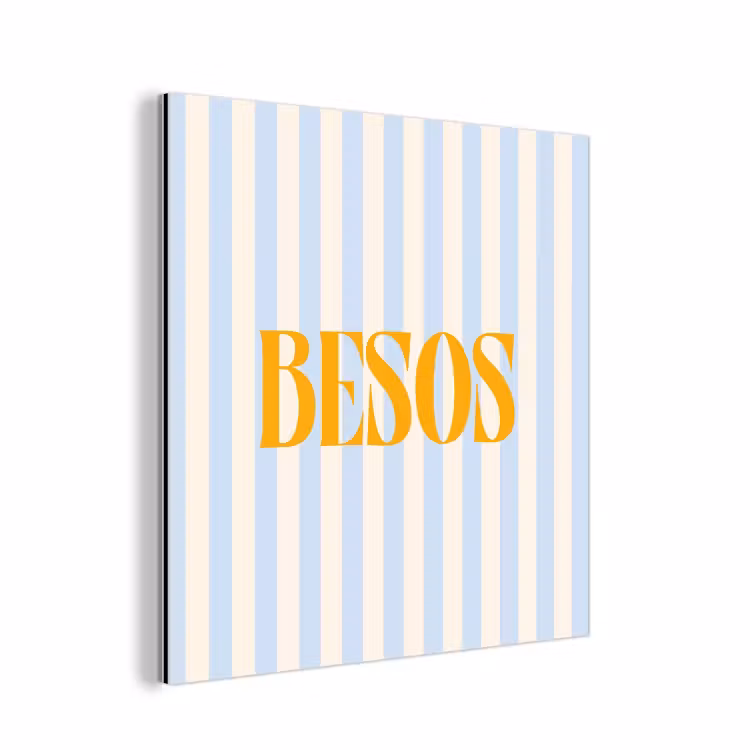 Oranje - Blauw - Strepen - Besos aluminium wit klein -3d