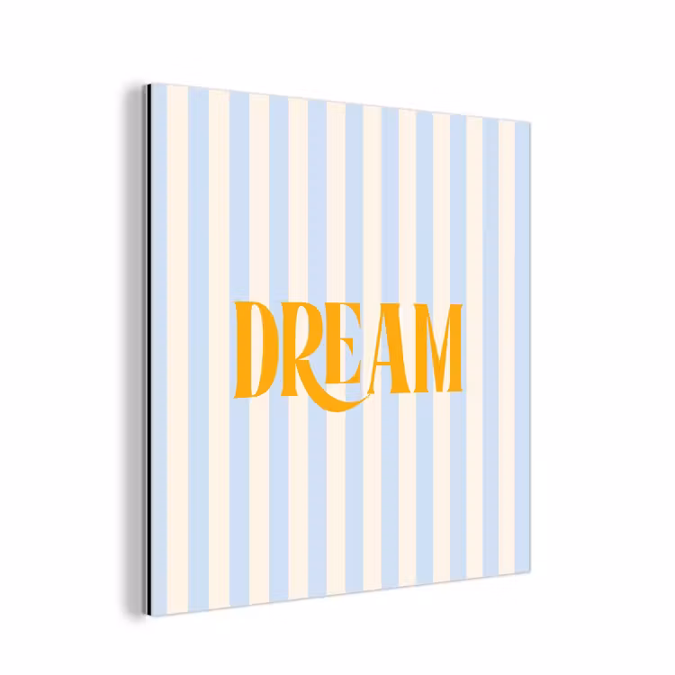 Oranje - Blauw - Strepen - Dream aluminium wit klein -3d