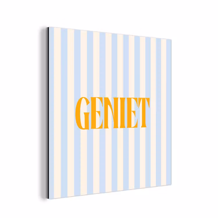 Oranje - Blauw - Strepen - Geniet aluminium wit klein -3d