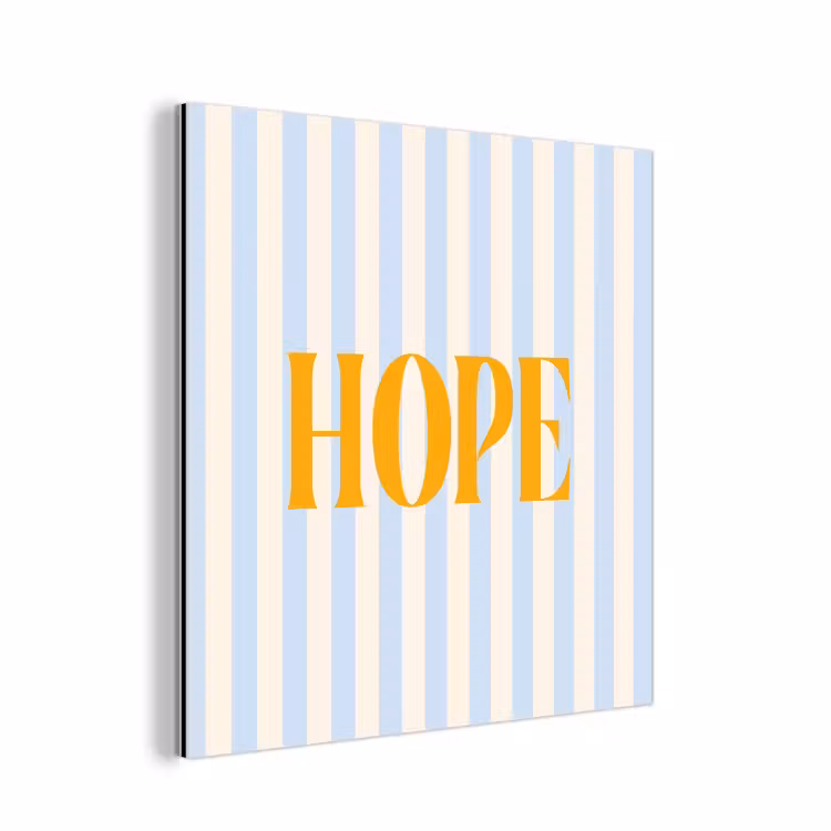 Oranje - Blauw - Strepen - Hope aluminium wit klein -3d