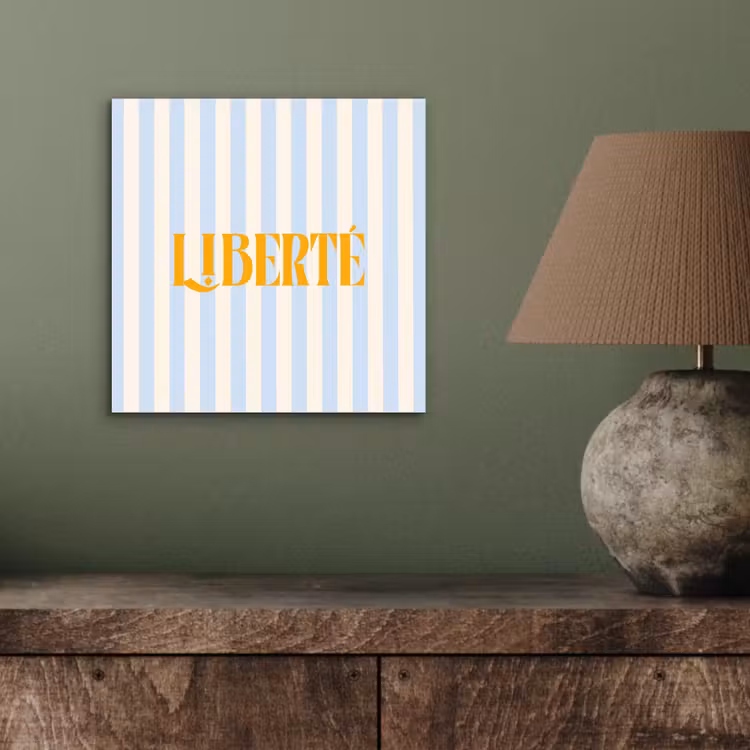 Oranje - Blauw - Strepen - Liberté aluminium wit klein -sfeer2