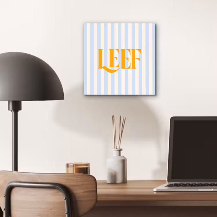 Oranje - Blauw - Strepen - Leef aluminium wit klein -sfeer5