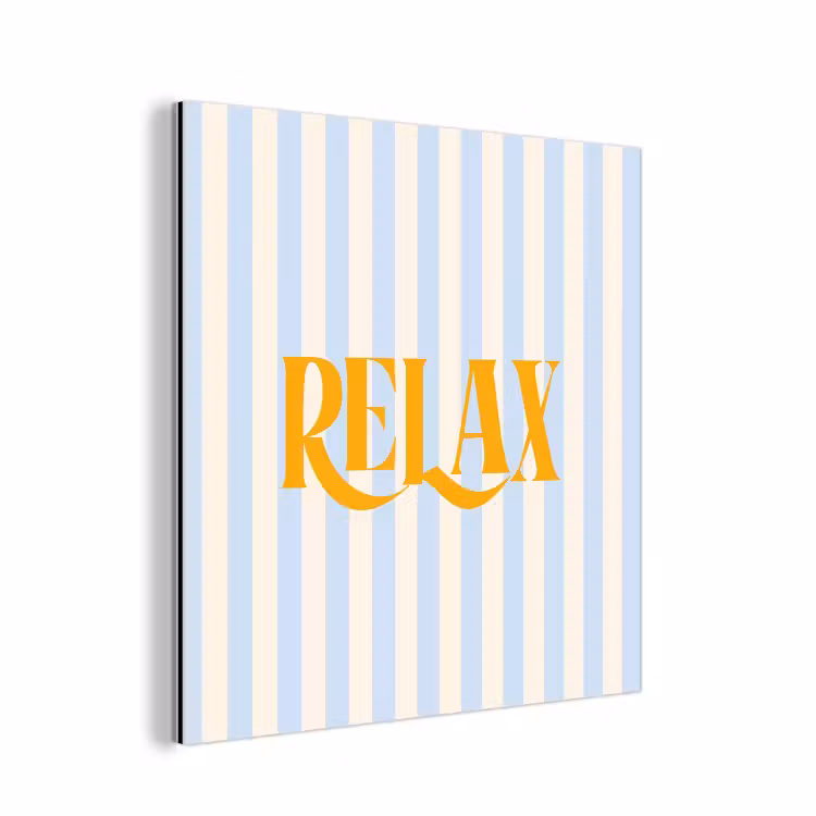 Oranje - Blauw - Strepen - Relax aluminium wit klein -3d