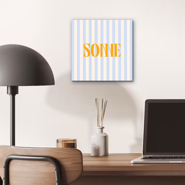 Oranje - Blauw - Strepen - Sonne aluminium wit klein -sfeer5