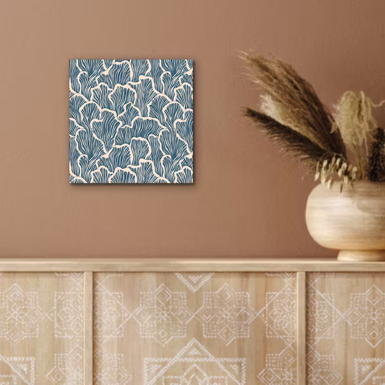 Organisch - Blauw - Crème - Schelpen aluminium wit klein 46 -sfeer4