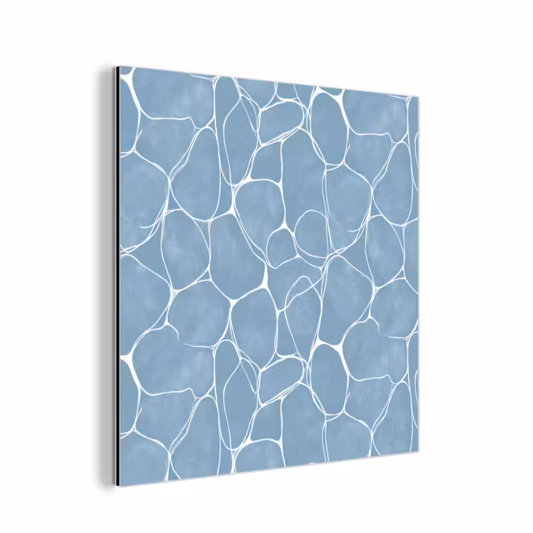Organisch - Patroon - Blauw aluminium wit klein 46 -3d