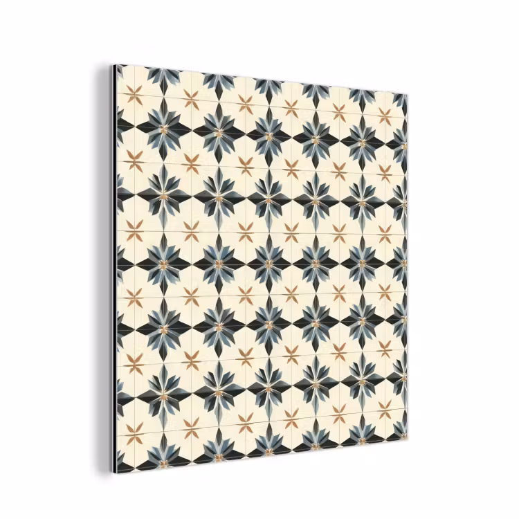 Sierlijk - Ornament - Blauw aluminium wit klein 46 -3d
