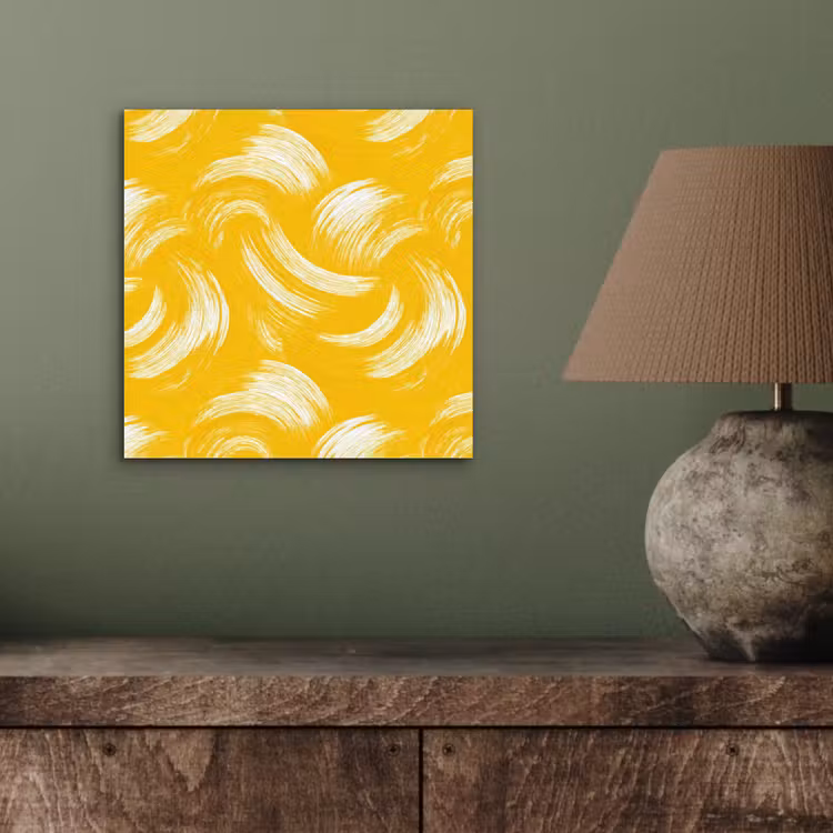 Verfstreken - Abstract - Dynamisch - Geel aluminium wit klein 46 -sfeer2