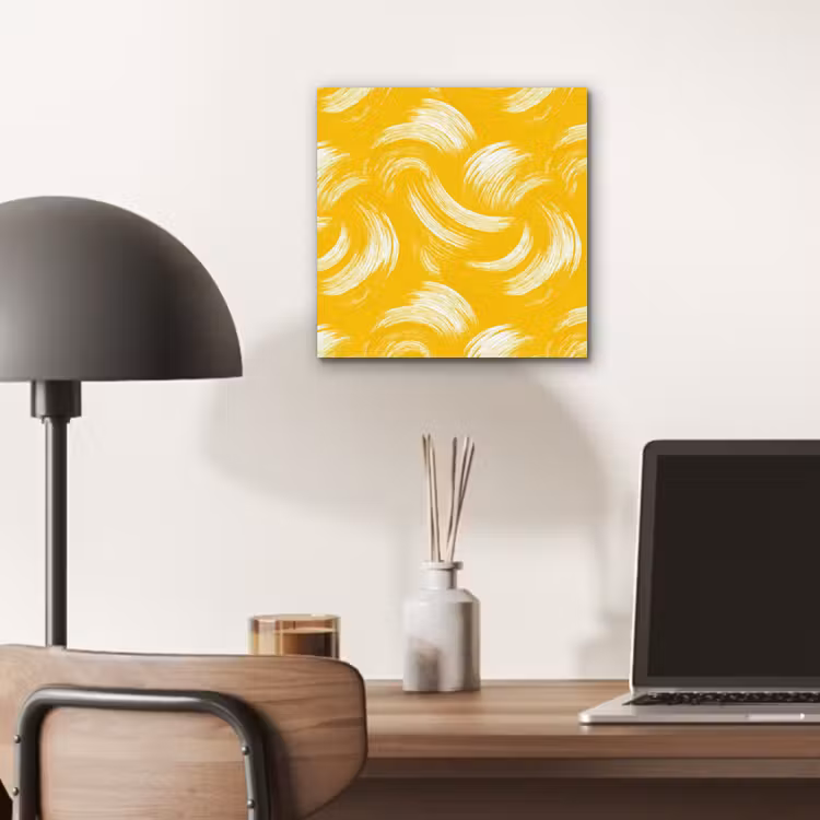 Verfstreken - Abstract - Dynamisch - Geel aluminium wit klein 46 -sfeer5