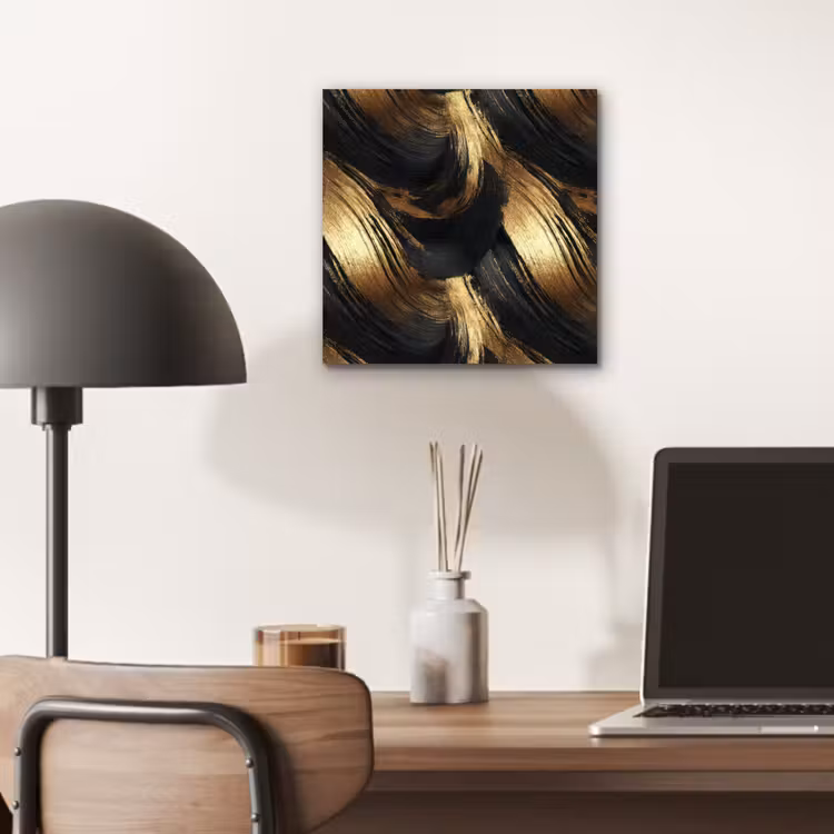 Verfstreken - Abstract - Goud - Zwart aluminium wit klein 46 -sfeer5