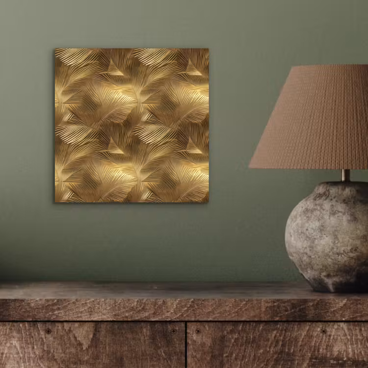Palm - Waaier - Goud aluminium wit klein 46 -sfeer2