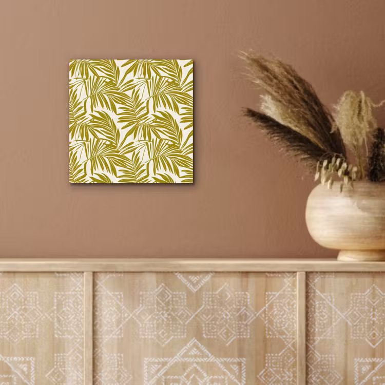 Palmblad - Patroon - Groen aluminium wit klein 46 -sfeer4
