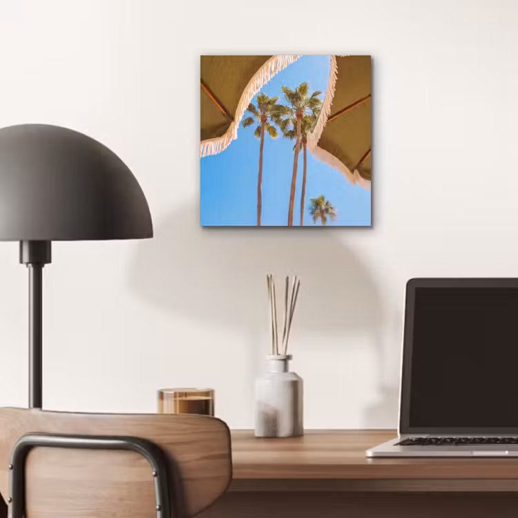 Parasol - Groen - Franjes - Zomer - Tropisch aluminium wit klein -sfeer5