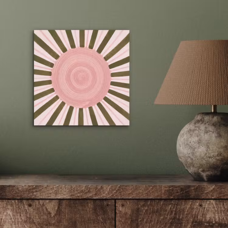 Patroon - Cirkel - Stralen - Abstract - Roze aluminium wit klein -sfeer2