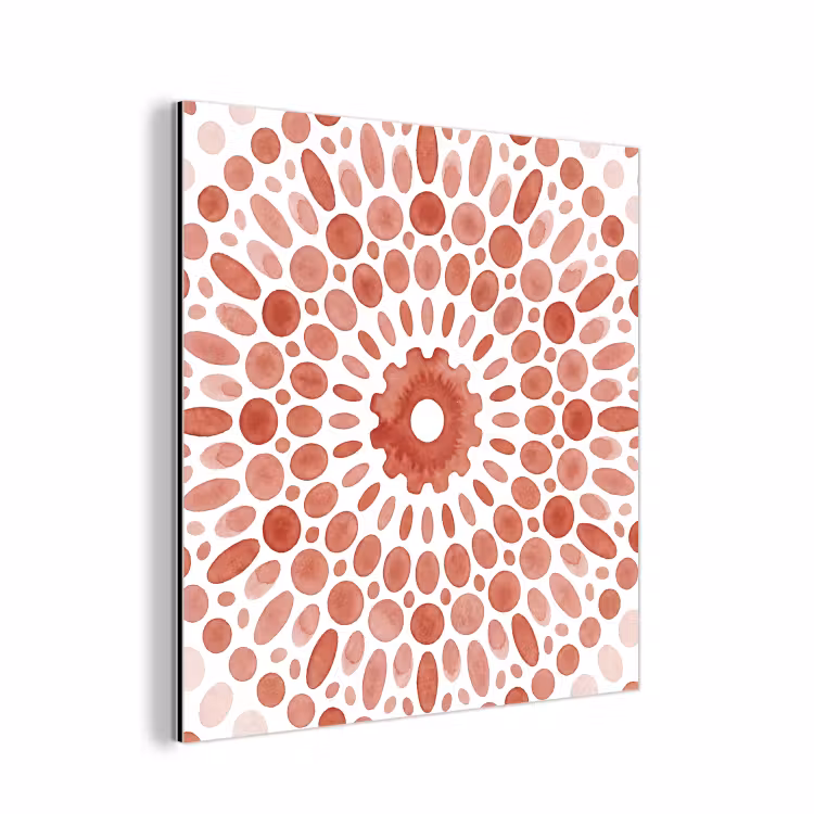 Patroon - Cirkels - Abstract - Modern - Rood aluminium wit klein -3d