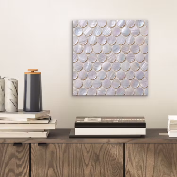 Patroon - Cirkels - Abstract - Modern - Wit aluminium wit klein -sfeer1