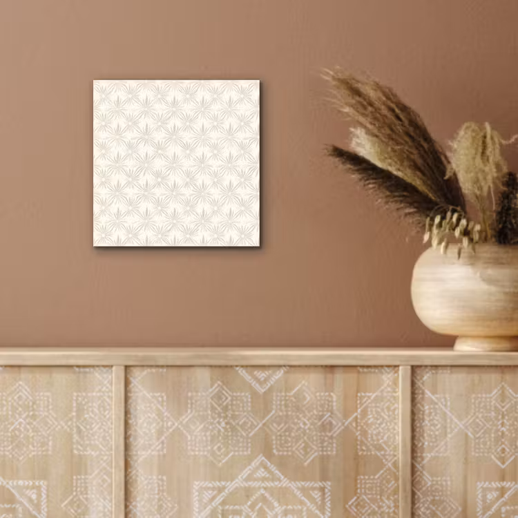 Patroon - Bloemen - Beige aluminium wit klein 46 -sfeer4