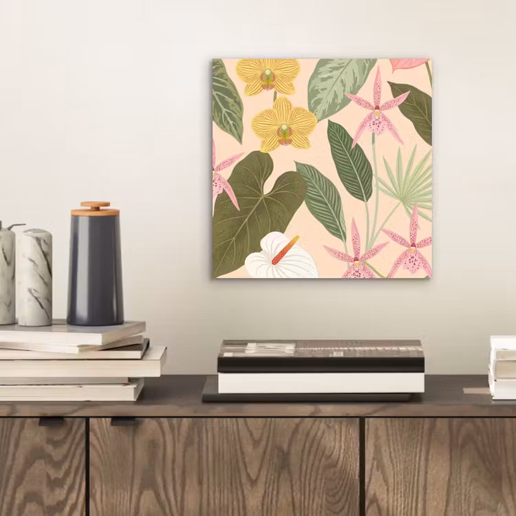 Patroon - Bloemen - Kleurrijk aluminium wit klein -sfeer1