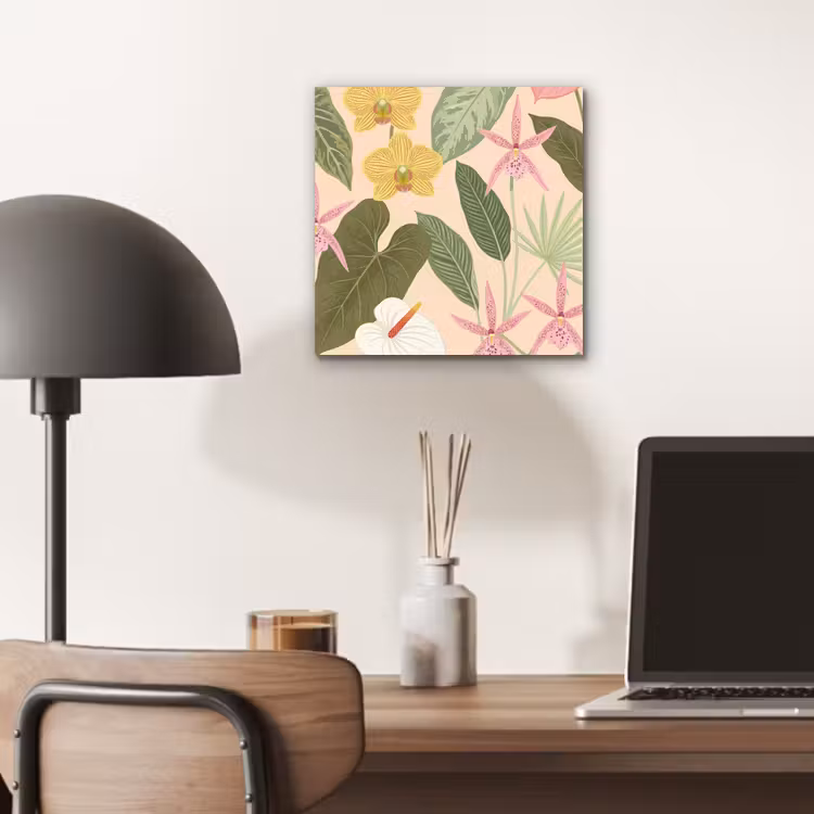 Patroon - Bloemen - Kleurrijk aluminium wit klein -sfeer5