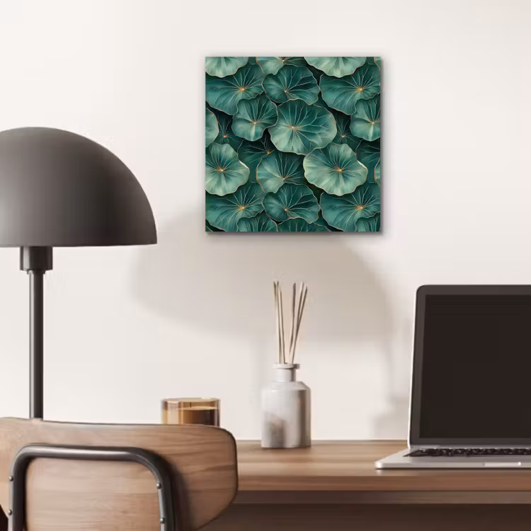 Patroon - Bladeren - Groen aluminium wit klein 46 -sfeer5
