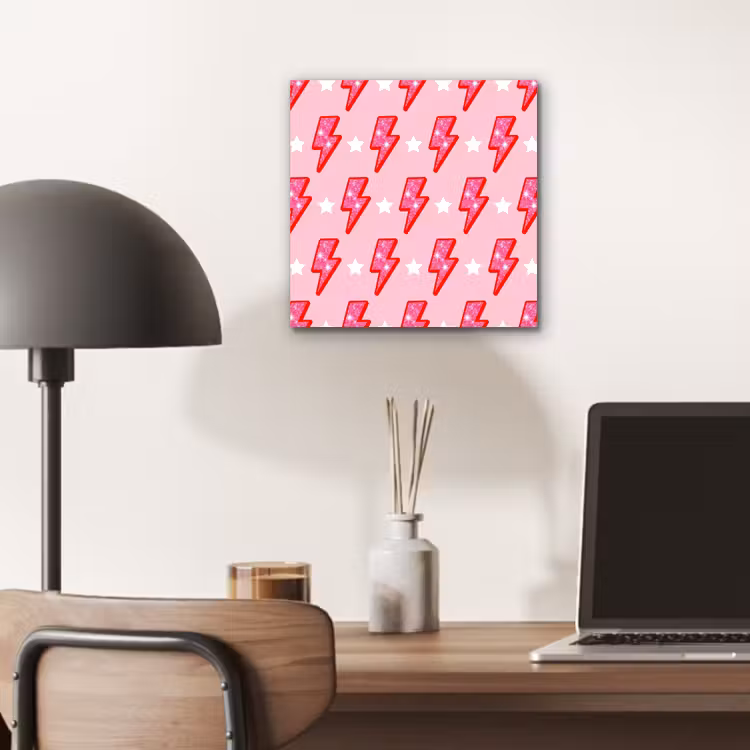 Patroon - Bliksem - Ster - Glitter - Roze aluminium wit klein -sfeer5