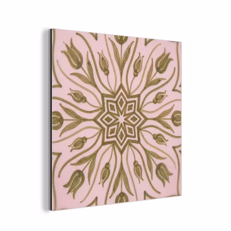 Patroon - Mandala - Decoratie - Abstract - Groen aluminium wit klein -3d