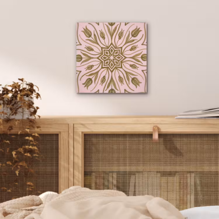 Patroon - Mandala - Decoratie - Abstract - Groen aluminium wit klein -sfeer3