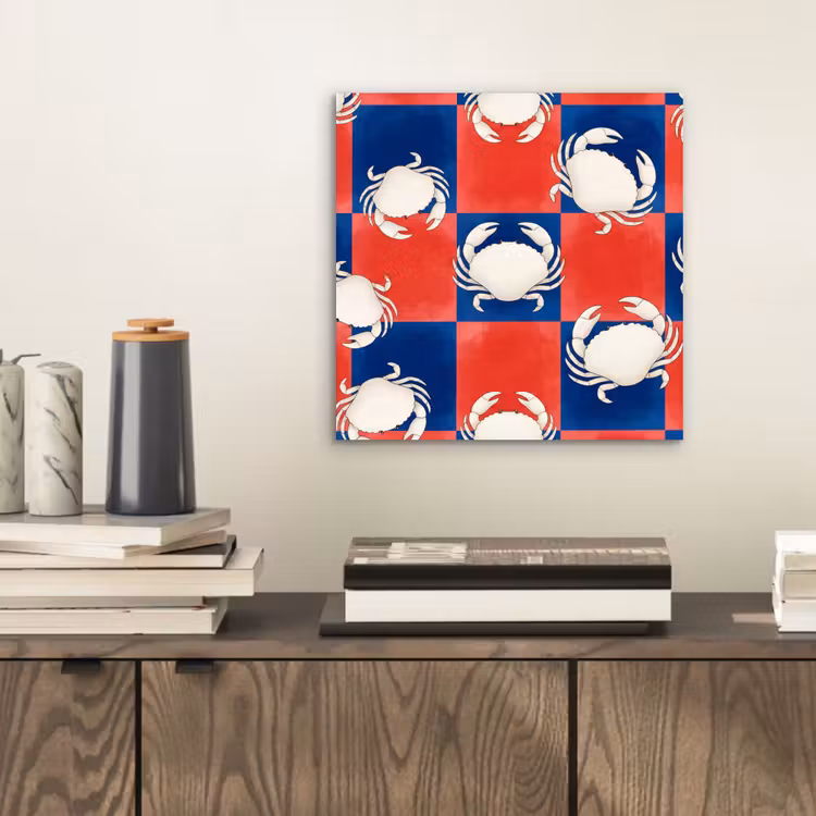 Patroon - Zeeleven - Rood - Blauw - Abstract aluminium wit klein -sfeer1